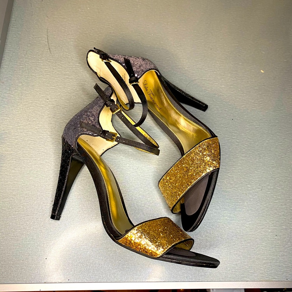 Tri color glitter heel